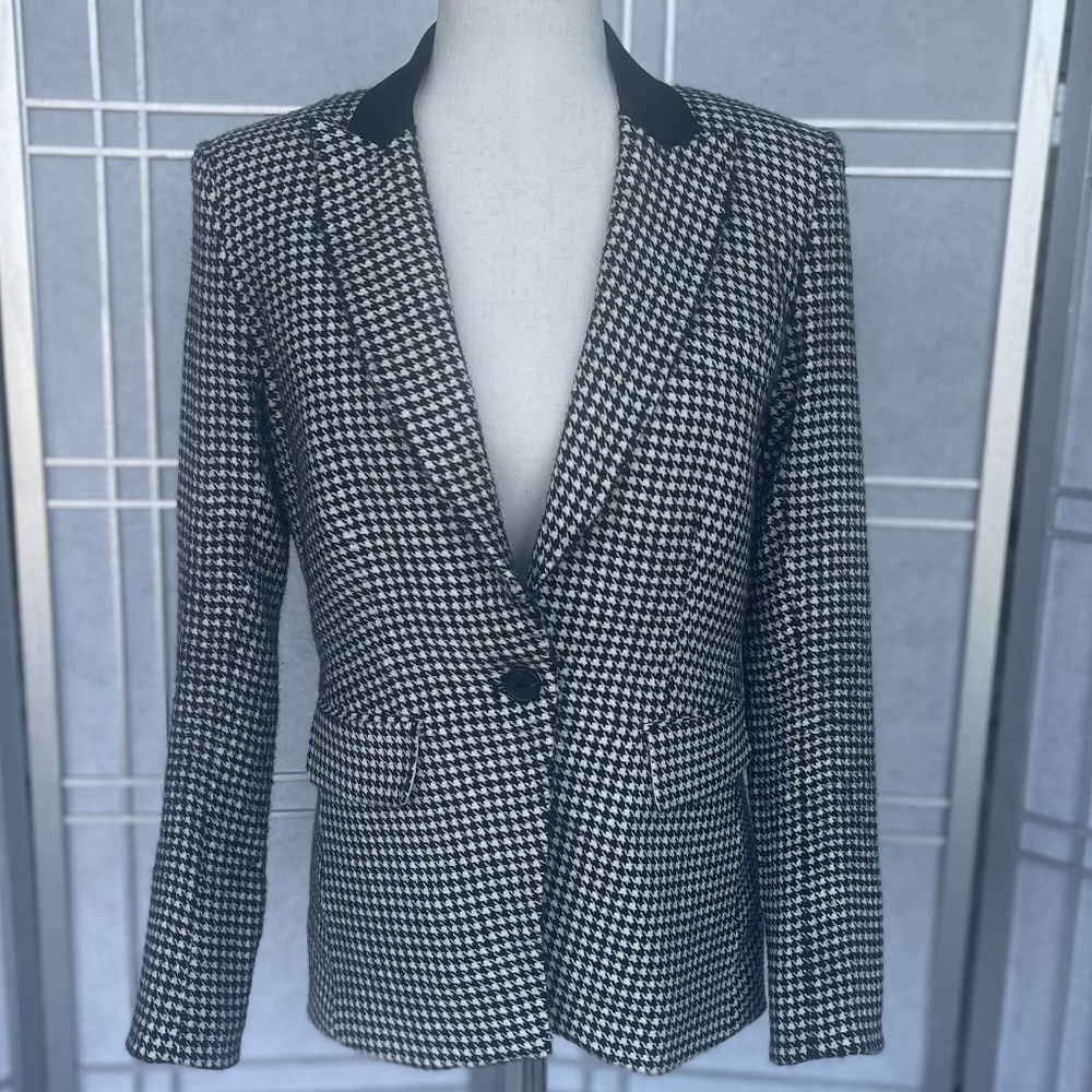 Veronica Beard Black/White Houndstooth Khan Dickey Ja… Gem